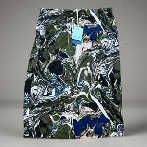 Rachel Comey x Target Green SIZE 1X Marble Print Textured Knit Pencil Skirt NWT